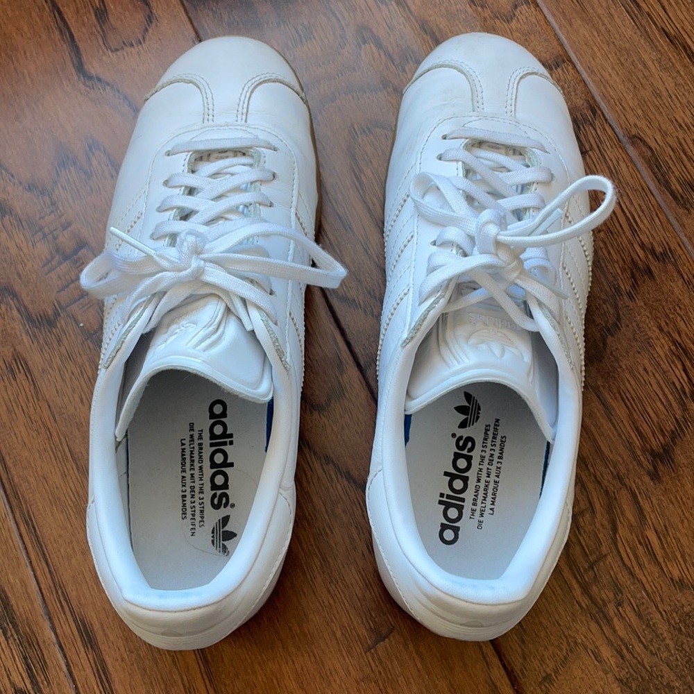 White Adidas Gazelle sneakers